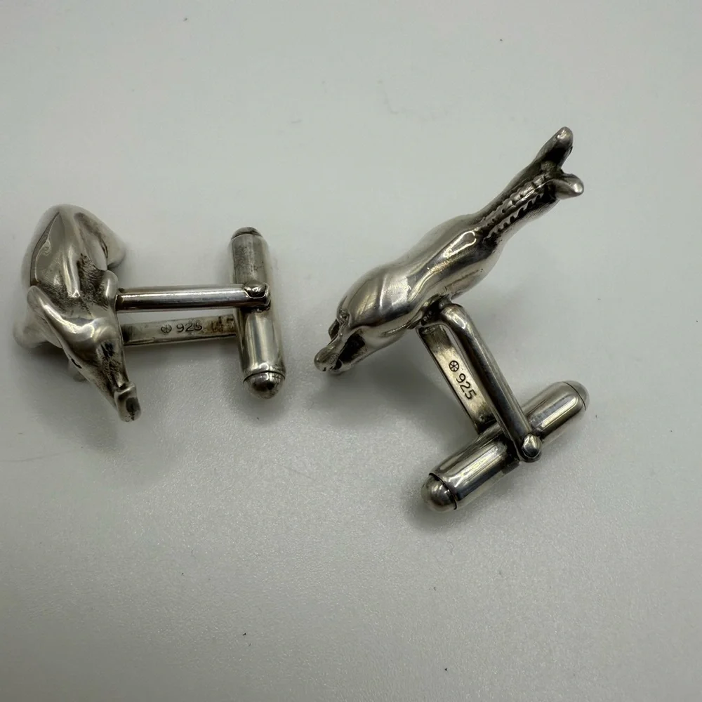 Sterling Silver Donkey & Elephant Political Cufflinks (.925)